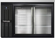 BBC50-SGD Two Section Sliding Glass Door Refrigerated Back Bar Cooler, 50" W x 34-3/4"H, Black Exterior