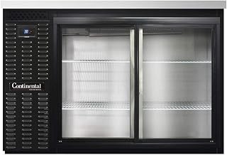 BBC50-SGD Two Section Sliding Glass Door Refrigerated Back Bar Cooler, 50" W x 34-3/4"H, Black Exterior