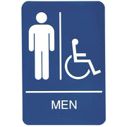 ADA Compliant Wheelchair Accessible Men's Restroom Sign by Retail Resource – Plastic, Blue, Model 8358