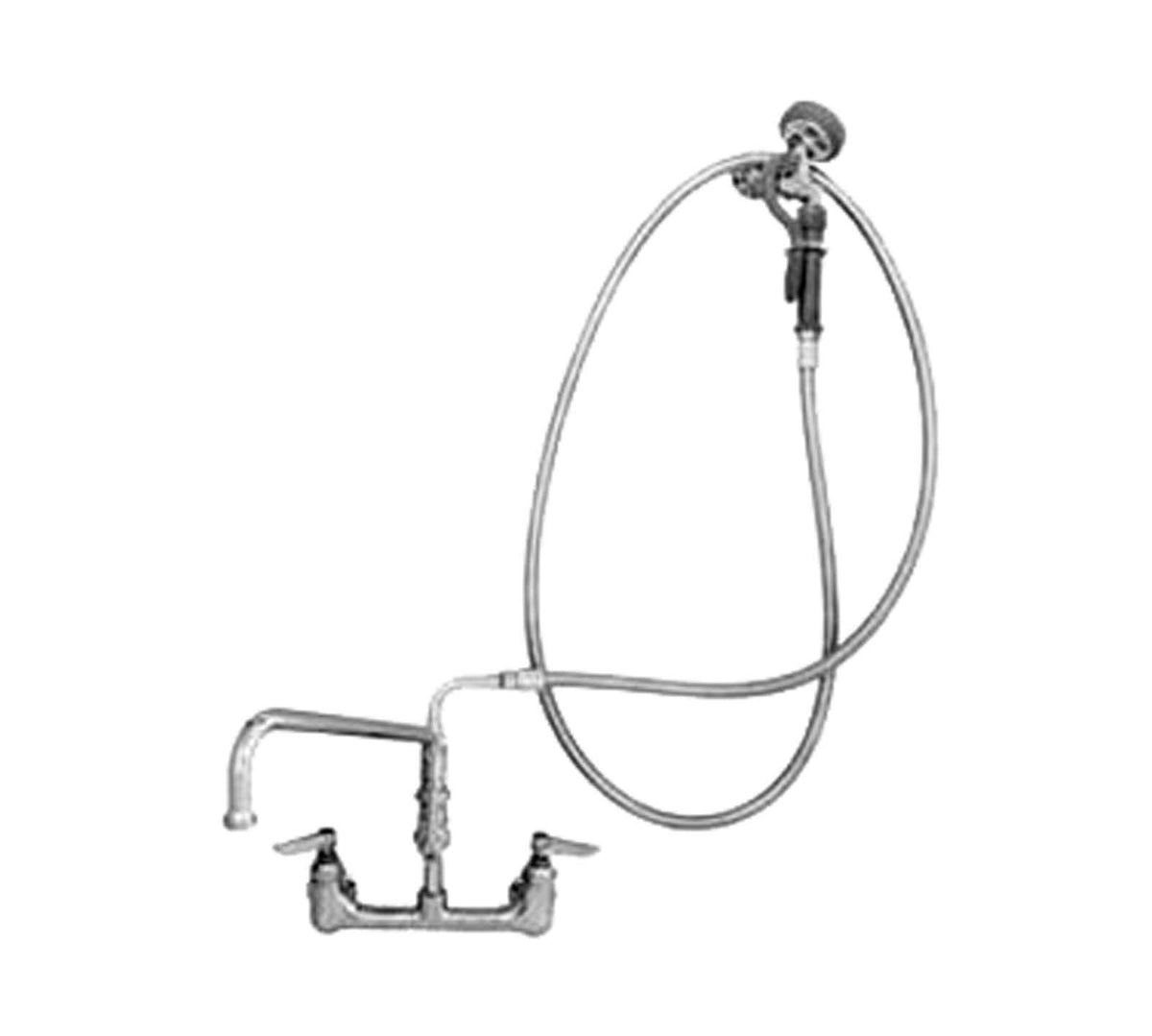TS Brass Faucet with Pre-Rinse Spray Unit by T&S Brass – Stainless Steel, Chrome, Model B-0175