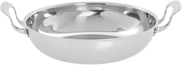 HUBERT Wok Pan Stainless Steel - 12 1/2" Dia x 3 3/8" H