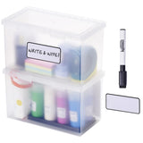Konnect Storage Containers with Lids by Bostitch – Two 4 Qt Boxes, 4.0 quarts, Plastic, Clear, Pack of 3
