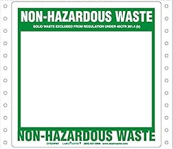 Labelmaster CFGAWM7 Non-Hazardous Waste Label, Blank Open Box, Pin-Feed Paper (Pack of 500)