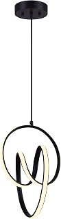Canarm Jase 11-Inch LED Chandelier, Matte Black Finish, Corded Pendant with Integrated Dimmable LED, Adjustable Height Modern Lighting for Dining Room