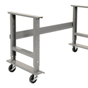 Mobile Adjustable Height Workbench by Global Industrial – 30"L x 72"W x 4.5"H, Steel, Gray, Model 183168A