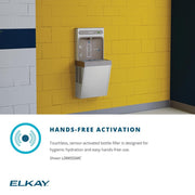 ezH2O Refrigerated Surface Mount Bottle Filling Station Filtered 8GPH Stainless Steel by Elkay – Stainless Steel, Model LZ8WSSSMC