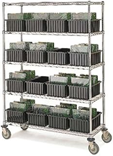 METRO Super Erecta® Stem Caster Cart with 4 Brite Wire Shelves and Casters, 18" x 36" x 68"