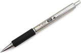 Zebra Technologies Zebra F-402 Stainless Steel Retractable Ballpoint Pen, 0.7mm, Black (12)