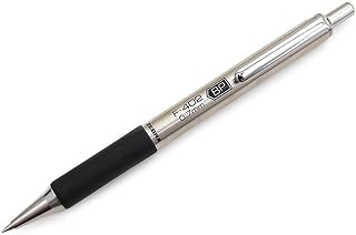 Zebra Technologies Zebra F-402 Stainless Steel Retractable Ballpoint Pen, 0.7mm, Black (12)
