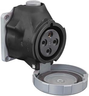 HBLS460R5W - Hubbell HBLS460R5W Pin & Sleeve Switched Receptacle, 125/250 VAC 60 A 3-Pole 4-Wire Grounding, Black