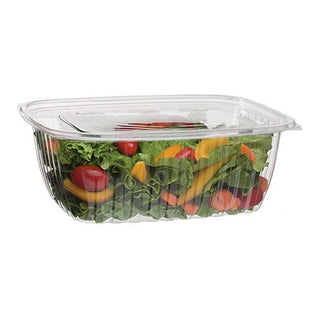 Hinged 64 Oz. Deli Container - 200 / CS by ECO PRODUCTS – 64 ounces, Plastic, Clear, Pack of 200, Model EP-RC64