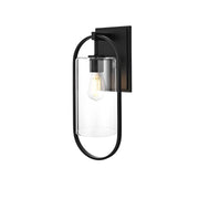 Jaxson One Light Outdoor Wall Sconce Black by Lighting Design – Iron, Black