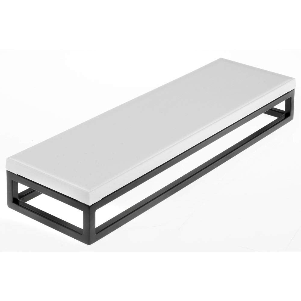 Black Display Riser with White Top - 3 1/5" H by HUBERT – Metal, Black, Model 33037+21734
