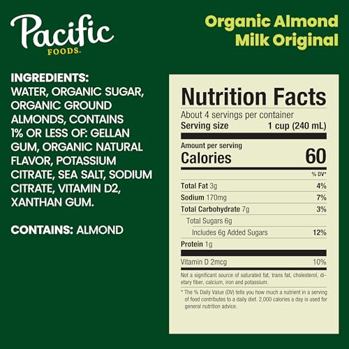 Pacific Foods Almond / 32 Fl Oz (Pack of 12) / 1 Almond Milk