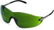 MCR Safety S21130 Blackjack Safety Glasses with Chrome Metal Temple and Green 3.0 Lens
