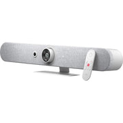 Rally Bar Mini All-in-One Video Bar for Small to Medium Rooms by Logitech – 3.6" x 28.3" x 4", White, Model 960-001348