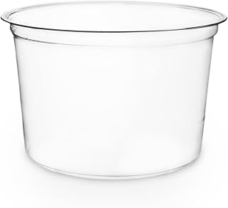 Vegware Plant-Based Compostable 16oz PLA Round Deli Container (Case of 500)