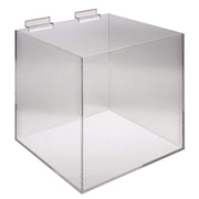 10” Square Clear Acrylic Slatwall Bin by Retail Resource – Acrylic, clear, Model 2610