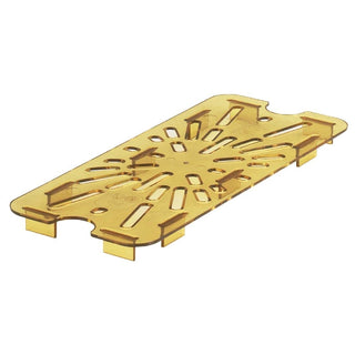 30HPD150 Amber Drain Shelf for 1/3 Size H-Pan by Cambro – 1/3 Size, High Heat Plastic, Amber, Model AHT36004
