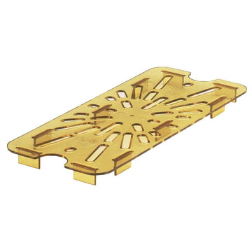 30HPD150 Amber Drain Shelf for 1/3 Size H-Pan by Cambro – 1/3 Size, High Heat Plastic, Amber, Model AHT36004