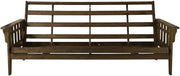 Kodiak Furniture Tucson Solid Wood Futon Frame, Queen Sofa Bed Frame with Finish for Living Room and Bedroom, Rustic Walnut