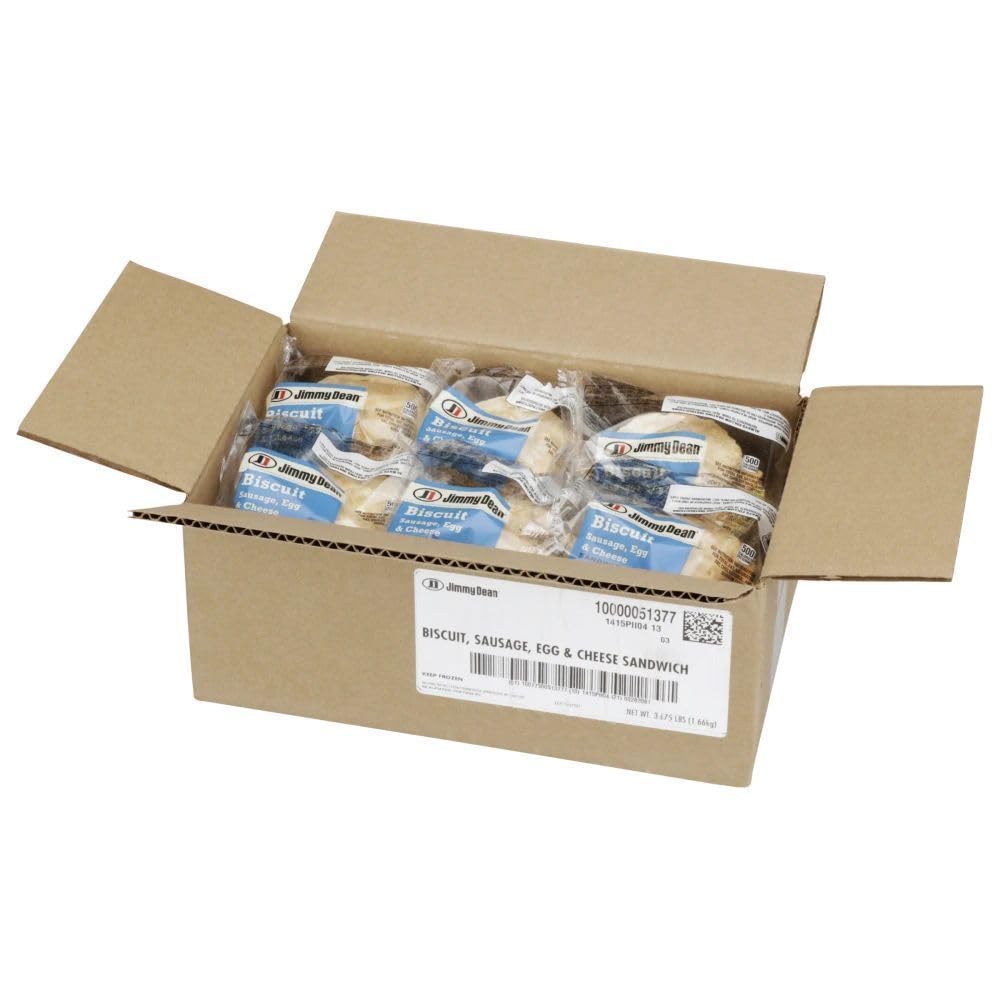Jimmy Dean Egg and Cheese Jumbo Sausage Biscuit by Sara Lee – Pack of 12