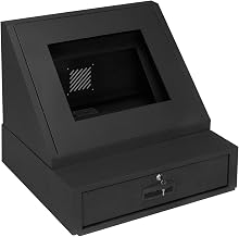 Global Industrial LCD Console Counter Top Security Computer Cabinet, Black, 24-1/2"W x 22-1/2"D x 22-1/8"H