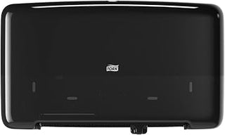 Tork Twin Mini Jumbo Toilet Paper Roll Dispenser Black T2, Protects Rolls, Elevation Range, 5555290 | Protects Rolls, Elev...