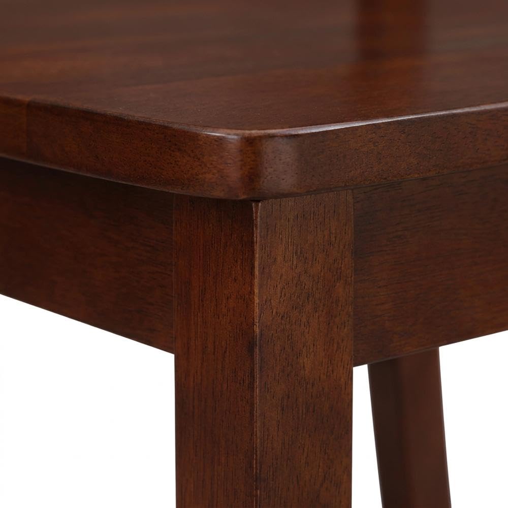 Solid Wood Dining Chair with Ladderback Design by Furnifact – Wood, Espresso, Pack of 2