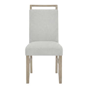 Fabric-Upholstered Dining Chairs with Rubberwood Legs by Furnifact – Rubber, Light Gray, Pack of 2