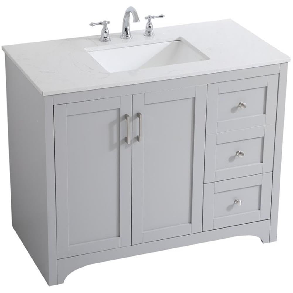 Elegant Decor 42" - Single / Grey / Traditional Bathroom Vanities