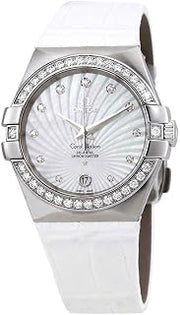 Omega Constellation Co-Axial Automatic Chronometer Diamond White Mother of Pearl Dial Ladies Watch 123.18.35.20.55.001