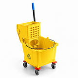 Commercial Mop Bucket with Side Press Wringer by Glownary – Yellow, Model 274mopbcktye