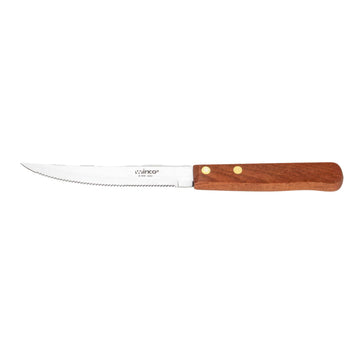 Stainless Steel Steak Knife (Set of 12) by Winco – 4.5", Stainless Steel, Stainless Steel, Brown, Model K-45W