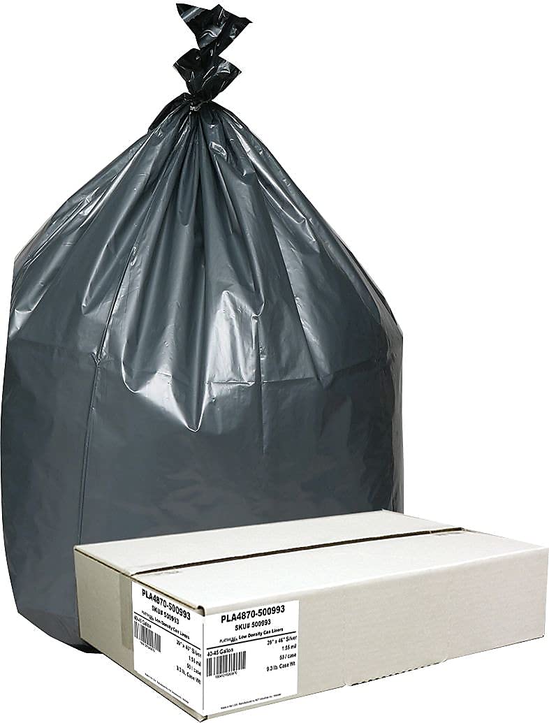 Webster Silver / Black / 45.0 gallons / 50 Trash Bags
