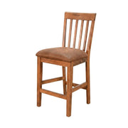 Light Brown Slatback Barstool Set by Starlight Canyon Home – Solid Wood, Mindi, Sinkai, Brown, Pack of 2