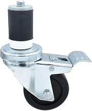 BK Resources 3" Polyolefin 1-1/2" Expanding Stem Swivel Caster for Work Tables with Total Lock Brake, NSF, 300lb Capacity Per Wheel