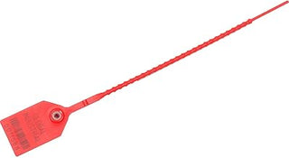 Global Industrial Adjustable Plastic Truck Seal, 9"L, Red, 100/Pack