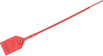Global Industrial Adjustable Plastic Truck Seal, 9"L, Red, 100/Pack