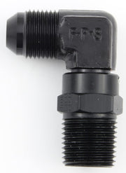 8AN x 1/2 NPT 90 Degree Swivel - Black by Fragola – Stainless Steel, Black, Model 499188-BL