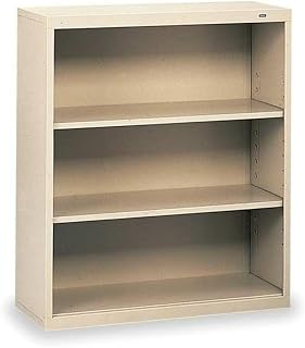 Tennsco 3-Shelf Stationary Bookcase, 40" x34-1/2 Champ/Putty B-42CP - 1 Each