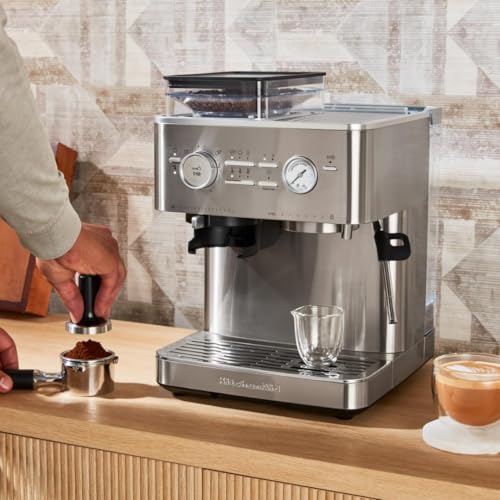 KitchenAid Brushed Stainless Steel / 2.5L / Semi with Burr Semi-Automatic Espresso Machines