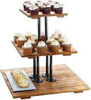 Cal-Mil 3428-99 3 Tier Riser Display, 20" Height, 20.75" Width, 20.75" Length, Reclaimed Wood, Madera