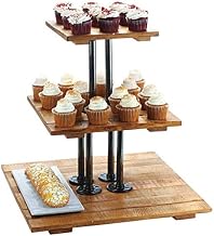Cal-Mil 3428-99 3 Tier Riser Display, 20" Height, 20.75" Width, 20.75" Length, Reclaimed Wood, Madera