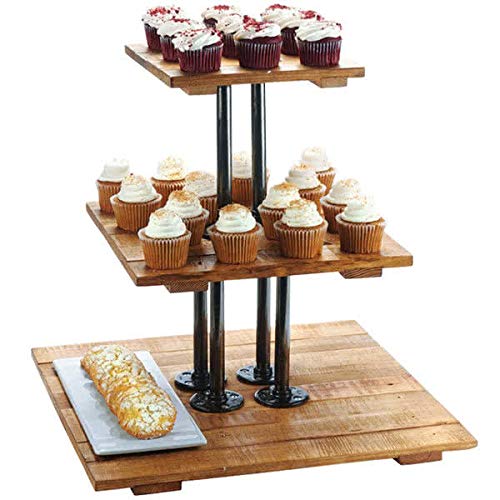 3 Tier Riser Display by CAL-MIL – Wood, Brown, Model 3428-99