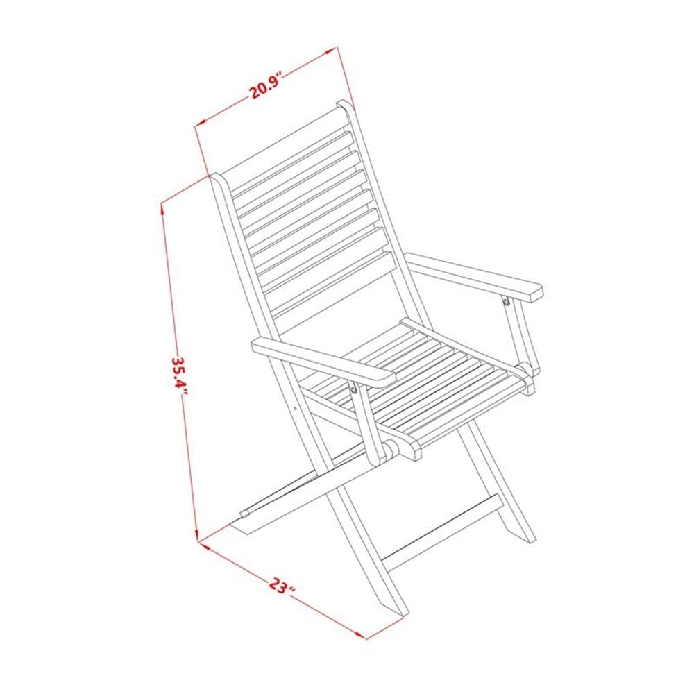 Beasley Folding Patio Dining Chairs With Arm Rest - Acacia Wood by East West Furniture – Set of 2, Wood, Natural Oil, Pack of 2, Model BBSCANA