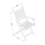 East West Furniture Natural Oil / Folding Chair / Set of 2 Patio Dining Chairs