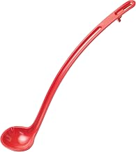 Winco 1 oz Red One Piece Dual Spout Plastic Ladle | Dual spouts, Drip free, Stop notch handle, Restaurant service, Great for Soups, Sauces, Stews and Buffet Service