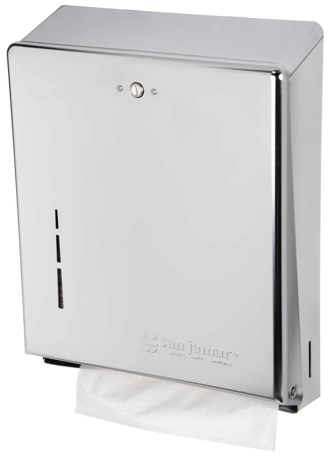 Carlisle FoodService Products Chrome / C-Fold/Multifold / 14.8" x 11.4" x 4" Commercial Paper Hand Towel Dispensers