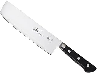 Mercer Culinary MX3 Premium San Mai VG-10 Steel Core Blade Nakiri Knife, 185mm 7 Inch,Black